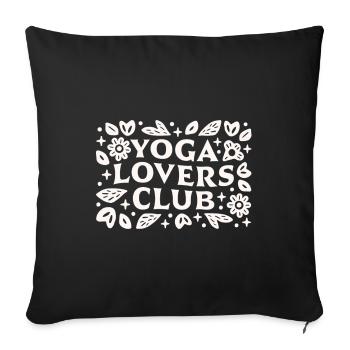 Yoga lover club funny yogi friends matching - Sofa pillowcase 17,3'' x 17,3'' (45 x 45 cm) - black - Front