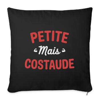PETITE MAIS COSTAUDE Humour confiance et caractère - Housse de coussin décorative 45 x 45 cm - noir - Devant