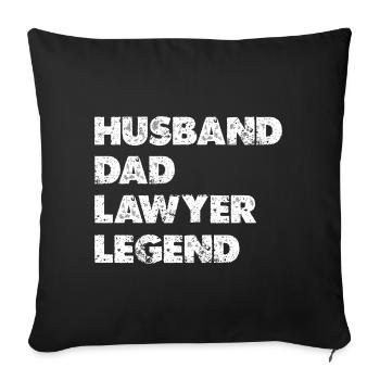 Légende du mari Père Avocat - Housse de coussin décorative 45 x 45 cm - noir - Devant