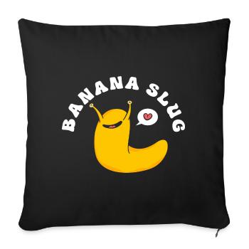banana snail - Sofa pillowcase 17,3'' x 17,3'' (45 x 45 cm) - black - Front