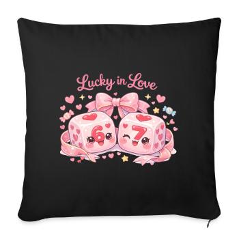 Valentine's Day Dice 67 Six Seven Meme Funny - Sofa pillowcase 17,3'' x 17,3'' (45 x 45 cm) - black - Front