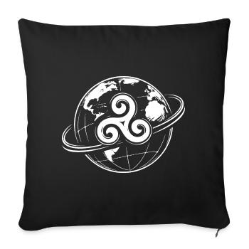 Breton Triskel Globe Celtic Brittany - Sofa pillowcase 17,3'' x 17,3'' (45 x 45 cm) - black - Front