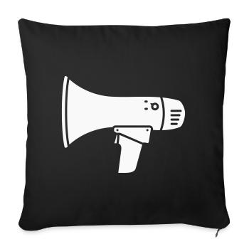 Megaphone loud demo ultras - Sofa pillowcase 17,3'' x 17,3'' (45 x 45 cm) - black - Front