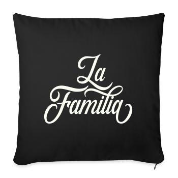 Lettrage de la famille La - Housse de coussin décorative 45 x 45 cm - noir - Devant
