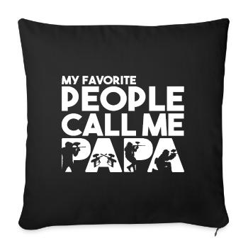 Mes personnes préférées m’appellent Papa Papa du Paintball - Housse de coussin décorative 45 x 45 cm - noir - Devant