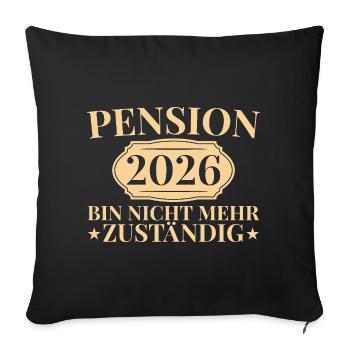 Adieu de pension 2026 Don de collègue retraité - Housse de coussin décorative 45 x 45 cm - noir - Devant