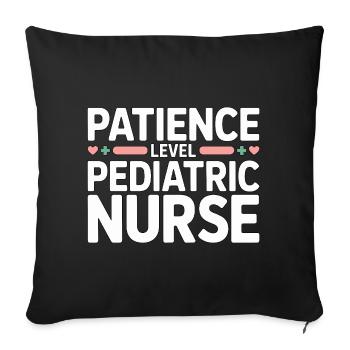 Pediatric Nurse Patience Level Pediatric Nursing - Sofa pillowcase 17,3'' x 17,3'' (45 x 45 cm) - black - Front