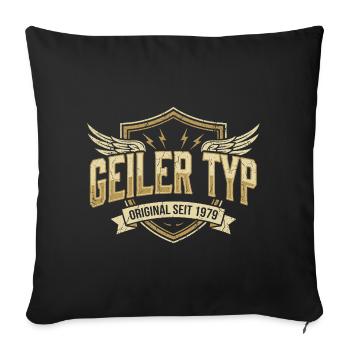 Geiler Typ 1979 – Geburtstag Vintage Wappen - Sofakissenbezug 45 x 45 cm - Schwarz - Vorne