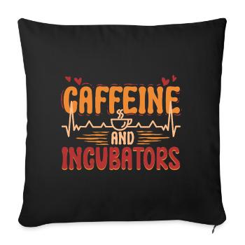 NICU Nurse Caffeine And Incubators - Sofa pillowcase 17,3'' x 17,3'' (45 x 45 cm) - black - Front