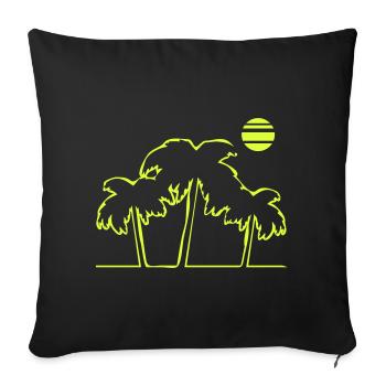 Île de la plage Palm Trees - Housse de coussin décorative 45 x 45 cm - noir - Devant