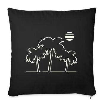 Tropical palm trees in sunset - Sofa pillowcase 17,3'' x 17,3'' (45 x 45 cm) - black - Front