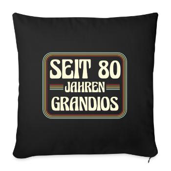 80 Years Old Birthday 80th Birthday - Sofa pillowcase 17,3'' x 17,3'' (45 x 45 cm) - black - Front