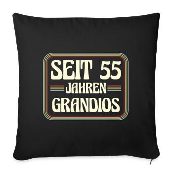55 Jahre alt Geburtstag 55. Geburtstag - Sofakissenbezug 45 x 45 cm - Schwarz - Vorne