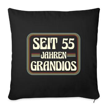55 Jahre alt Geburtstag 55. Geburtstag - Sofakissenbezug 45 x 45 cm - Schwarz - Vorne
