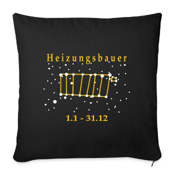 Plumber Plumber Heating Engineer Zodiac Sign - Sofa pillowcase 17,3'' x 17,3'' (45 x 45 cm) - black - Front