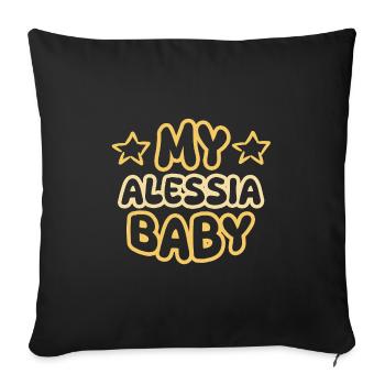 Gift for Alessia - Sofa pillowcase 17,3'' x 17,3'' (45 x 45 cm) - black - Front