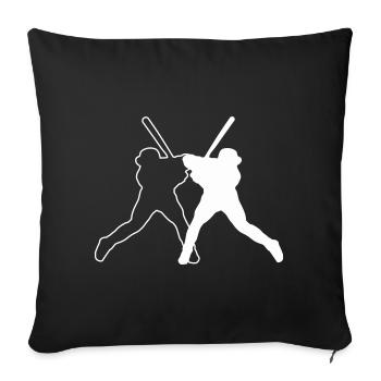 Logo du ballon de baseball - Housse de coussin décorative 45 x 45 cm - noir - Devant