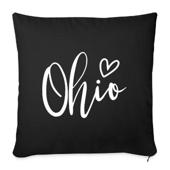 Ohio Heart Women's Love Ohio - Sofakissenbezug 45 x 45 cm - Schwarz - Vorne