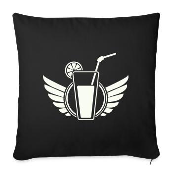 Cocktail d’ailes avec tranche de citron - Housse de coussin décorative 45 x 45 cm - noir - Devant