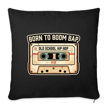 Design rétro de cassettes hip-hop old school - Housse de coussin décorative 45 x 45 cm - noir - Devant