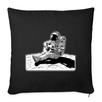 Astronaut Music Guitar Moon - Sofa pillowcase 17,3'' x 17,3'' (45 x 45 cm) - black - Front