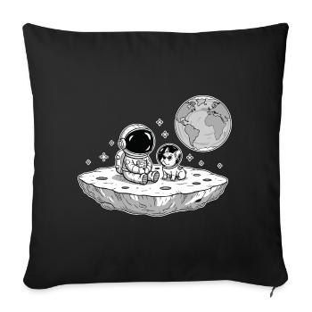 Astronaut Hund Bulldog Space - Sofakissenbezug 45 x 45 cm - Schwarz - Vorne