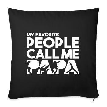 My Favorite People Call Me Papa Parkour Dad - Sofa pillowcase 17,3'' x 17,3'' (45 x 45 cm) - black - Front