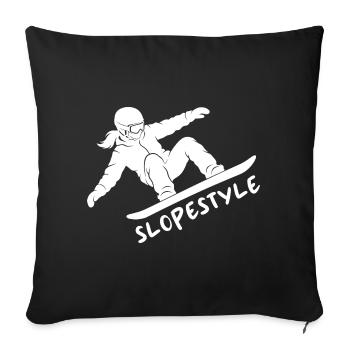 Slopestyle Snowboard Action Geschenk - Sofakissenbezug 45 x 45 cm - Schwarz - Vorne