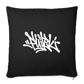 Tags : Spray pour graffiti, art urbain - Housse de coussin décorative 45 x 45 cm - noir - Devant