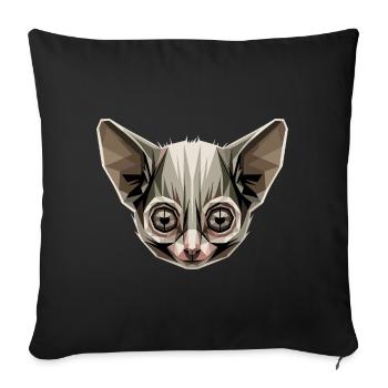 Galago Buisson Bébé Singe Galagos Singe Mignon Galago - Housse de coussin décorative 45 x 45 cm - noir - Devant