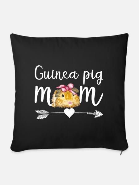 Meerschweinchen-Mama süßes Haustier-Liebhaber-Shirt - Sofakissenbezug 45 x 45 cm - Schwarz