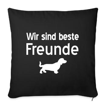 Dackel - Sofakissenbezug 45 x 45 cm - Schwarz - Vorne
