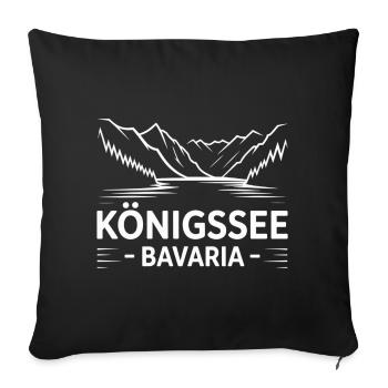 Königssee Bergsee Bavarian Panorama - Sofakissenbezug 45 x 45 cm - Schwarz - Vorne