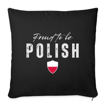 Proud Polish, Made in Poland - Sofa pillowcase 17,3'' x 17,3'' (45 x 45 cm) - black - Front