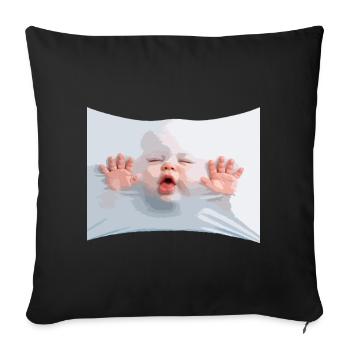 Lush Baby in White Cloth - Sofa pillowcase 17,3'' x 17,3'' (45 x 45 cm) - black - Front