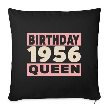 Biker 70 years old 1956 Anniversary - Sofa pillowcase 17,3'' x 17,3'' (45 x 45 cm) - black - Front