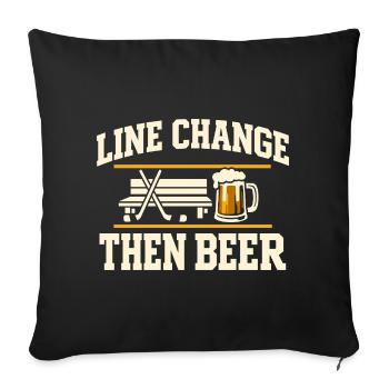 Ligue de la Bière Hockey Humour des joueurs drôles de hockey - Housse de coussin décorative 45 x 45 cm - noir - Devant