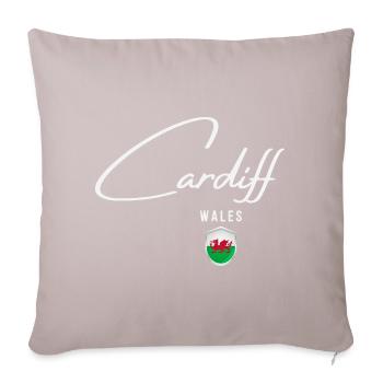 Cardiff Wales, elegant design Cardiff - Sofa pillowcase 17,3'' x 17,3'' (45 x 45 cm) - light taupe - Front