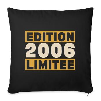 2006 20-Jahres-Jubiläums-Vintage-Geschenk - Sofakissenbezug 45 x 45 cm - Schwarz - Vorne