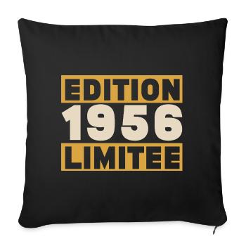 1956 70 ans Anniversaire Vintage Cadeau - Housse de coussin décorative 45 x 45 cm - noir - Devant