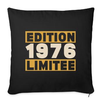 1976 50 Jahre Jubiläumsgeschenk - Sofakissenbezug 45 x 45 cm - Schwarz - Vorne