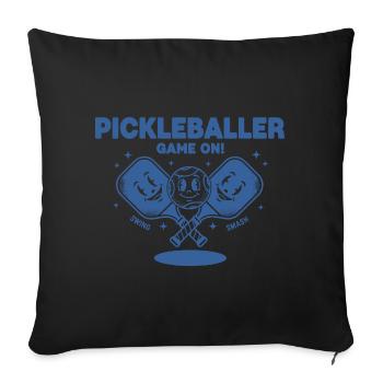 Pickleball-Pickleball-Spiel auf Funny Player - Sofakissenbezug 45 x 45 cm - Schwarz - Vorne