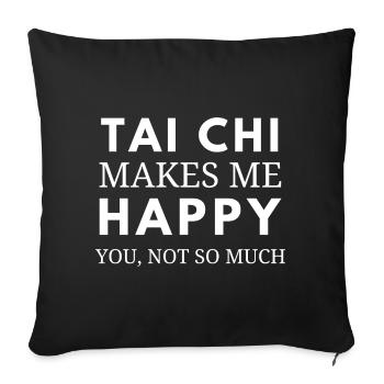 Le tai chi me rend heureux - Housse de coussin décorative 45 x 45 cm - noir - Devant