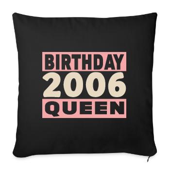 birthday queen 20 ans 2006 Anniversaire - Housse de coussin décorative 45 x 45 cm - noir - Devant