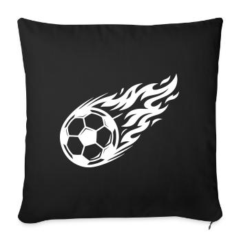 Soccer Flame Ball - Sofa pillowcase 17,3'' x 17,3'' (45 x 45 cm) - black - Front