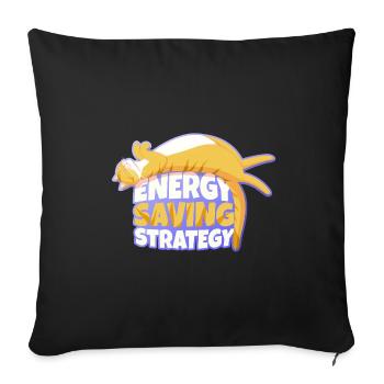 Energy Saving Strategy Mascot - Sofa pillowcase 17,3'' x 17,3'' (45 x 45 cm) - black - Front