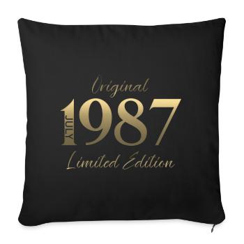 Cadeau du 39e anniversaire Millésime de juillet 1987 - Housse de coussin décorative 45 x 45 cm - noir - Devant