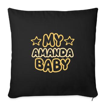 Gift for Amanda - Sofa pillowcase 17,3'' x 17,3'' (45 x 45 cm) - black - Front