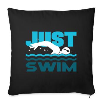 Lustige Schwimmer Sprüche & Schwimmverein Design - Sofakissenbezug 45 x 45 cm - Schwarz - Vorne