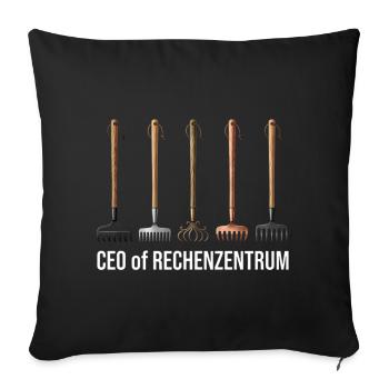 Leiter vom Rechenzentrum Gartenoutfit Gartenarbeit - Sofakissenbezug 45 x 45 cm - Schwarz - Vorne
